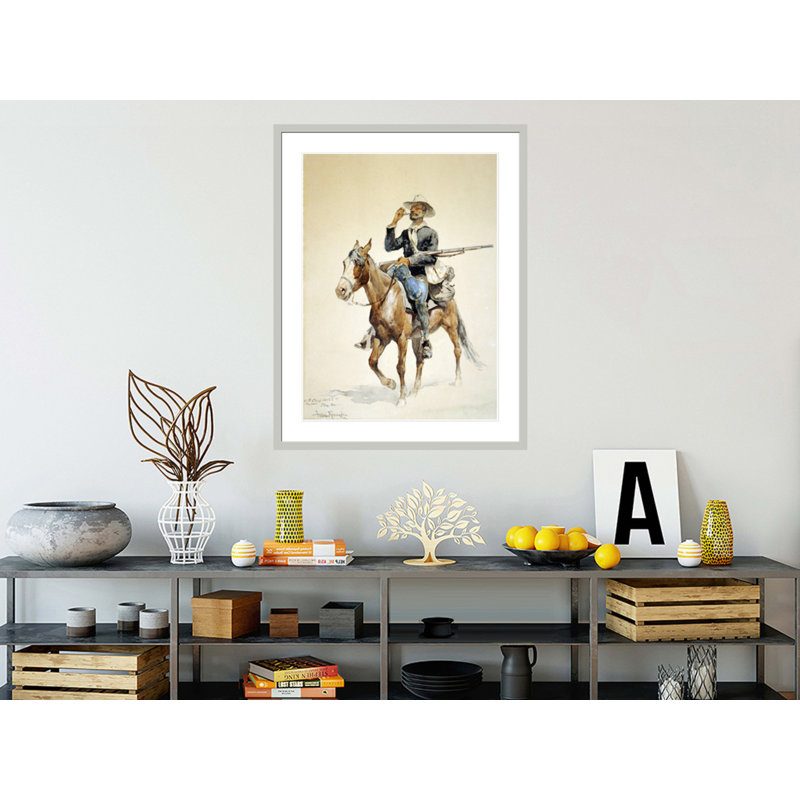 A Mounted Infantryman by Frederic Remington -Framed Giclee Print, 41.5" H x 32.29" W