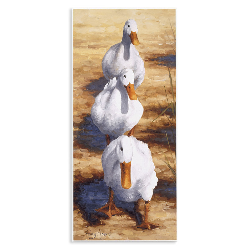  Cluck Queue Duck Trio, art mural sur toile par Hilary Mayes