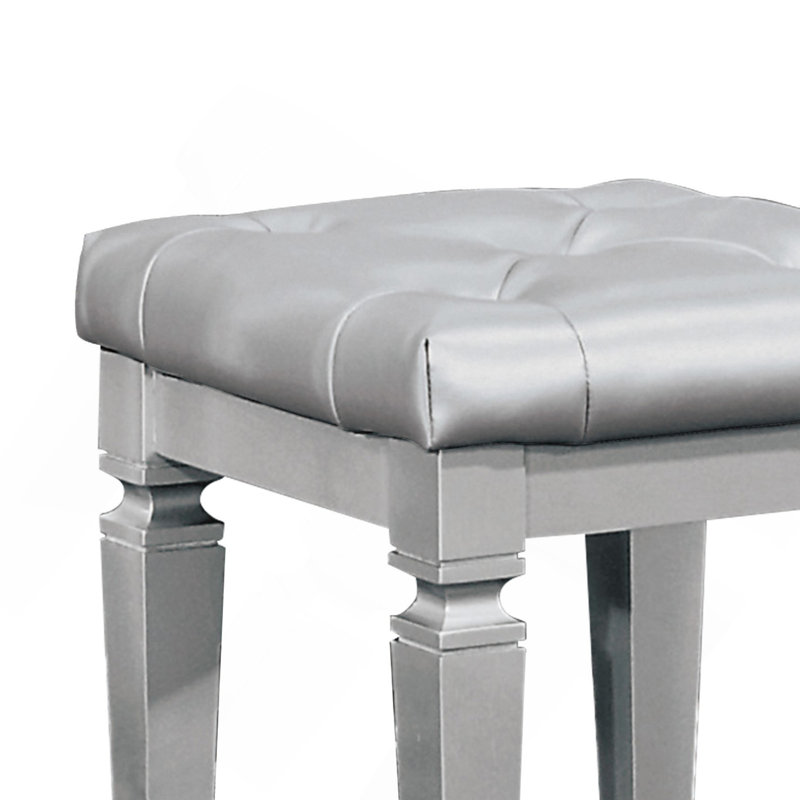 Tabouret de coiffeuse 1 pièce Modern Glam Luxury, Argent argent