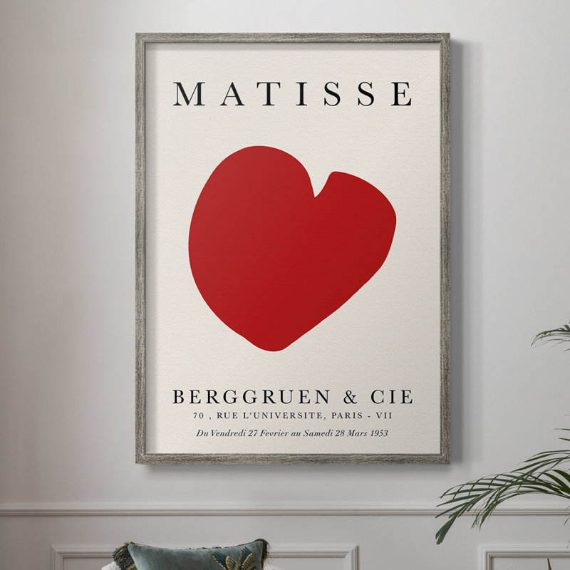 Matisse CCXV III, reproduction encadrée - bois massif, H 11 po x l 9 po, Argent rétro