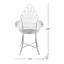 Chaise d'appoint en fer 23 x 22 x 38 po, fauteuil de campagne française, siège d'extérieur, chaise
