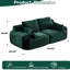 Mousse à mémoire de forme moderne à 2 places compressée avec un tissu de velours côtelé, animal de compagnie, sans assemblage, personnalisable pour le salon, les appartements, les chambres à coucher, personnalisable-61520601