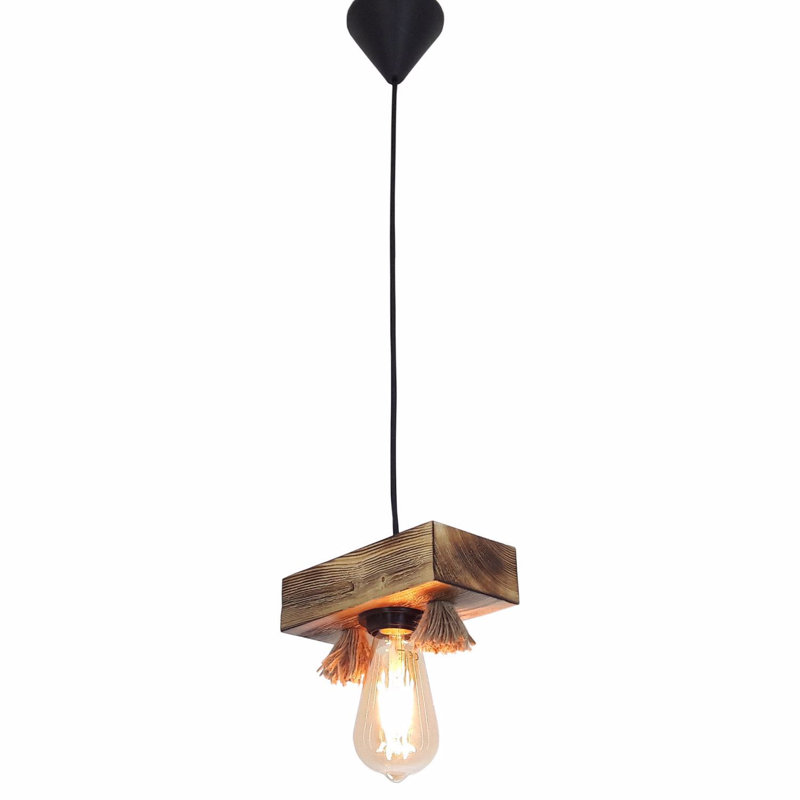 Luminaire suspendu à 1 lumière Yassin, Noyers
