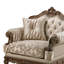 Chaise en treillis beige et noyer