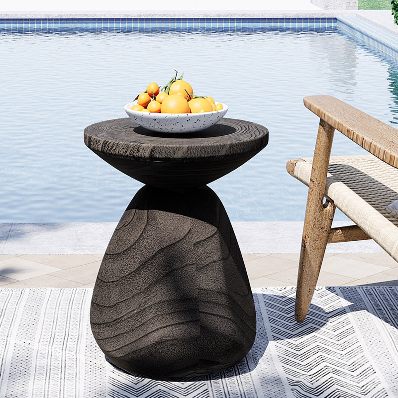 Table d'appoint en béton pour l'extérieur, 1, Gris
