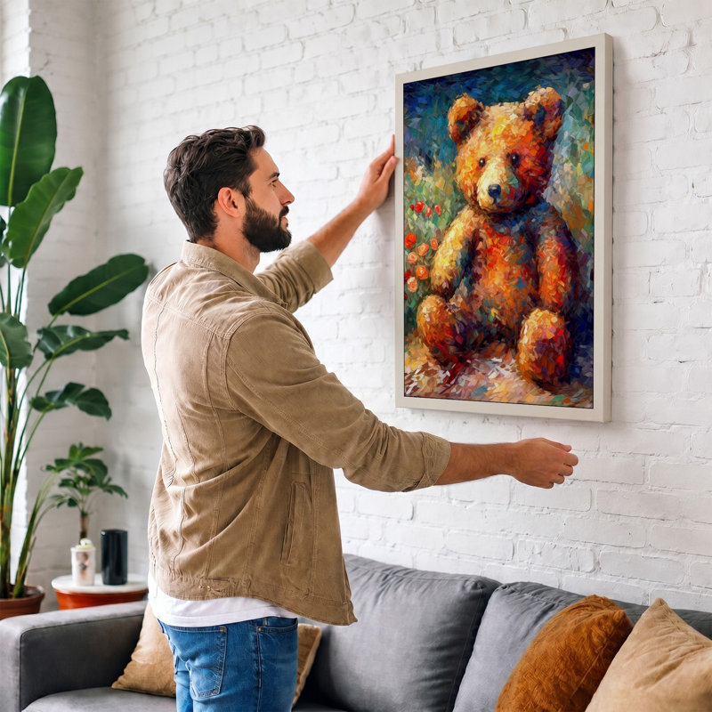 Golden Teddy Boho - Print, 24x16 - 61.0 x 40.6 cm, Cream Border