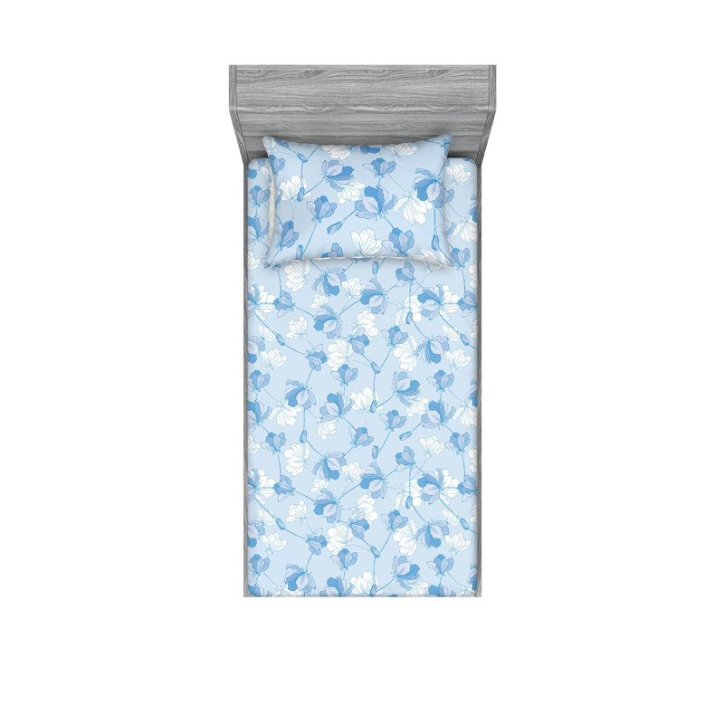 Drap-housse et taie décorative Ambesonne, Ensemble de draps pour lit simple avec 1 taie d'or