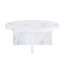 Une table basse à motif circulaire en bois aggloméré blanc, une table centrale blanche de 31,4 pouces, une table basse moderne, convient aux petits espaces et aux salons.