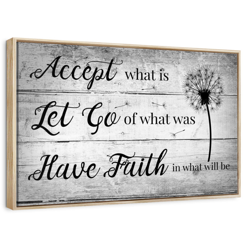 Citation «Have Faith», Cadre flottant en bois naturel, 13 po x 9 po