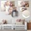 Décoration murale en métal rose et doré Camellia-87836965