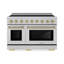 ZLINE Autograph 48 in. Satin Stainless Steel Paramount Induction Range w/ Champagne Bronze Accents