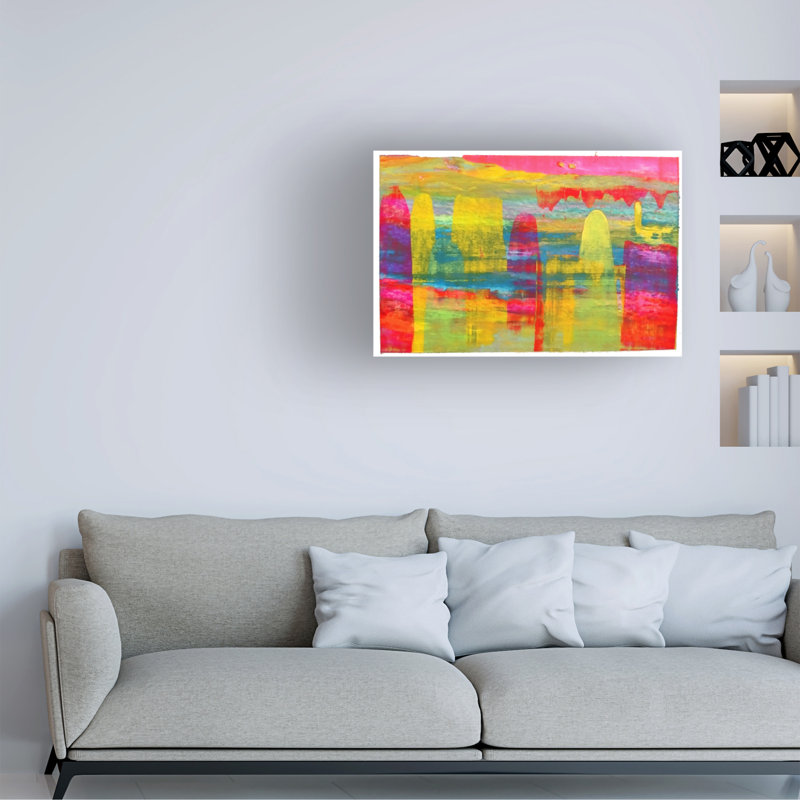 Art mural sur toile tendue «Howie Green», art abstrait 1 pour décor de salon, de chambre à coucher ou de bureau - 30 x 47