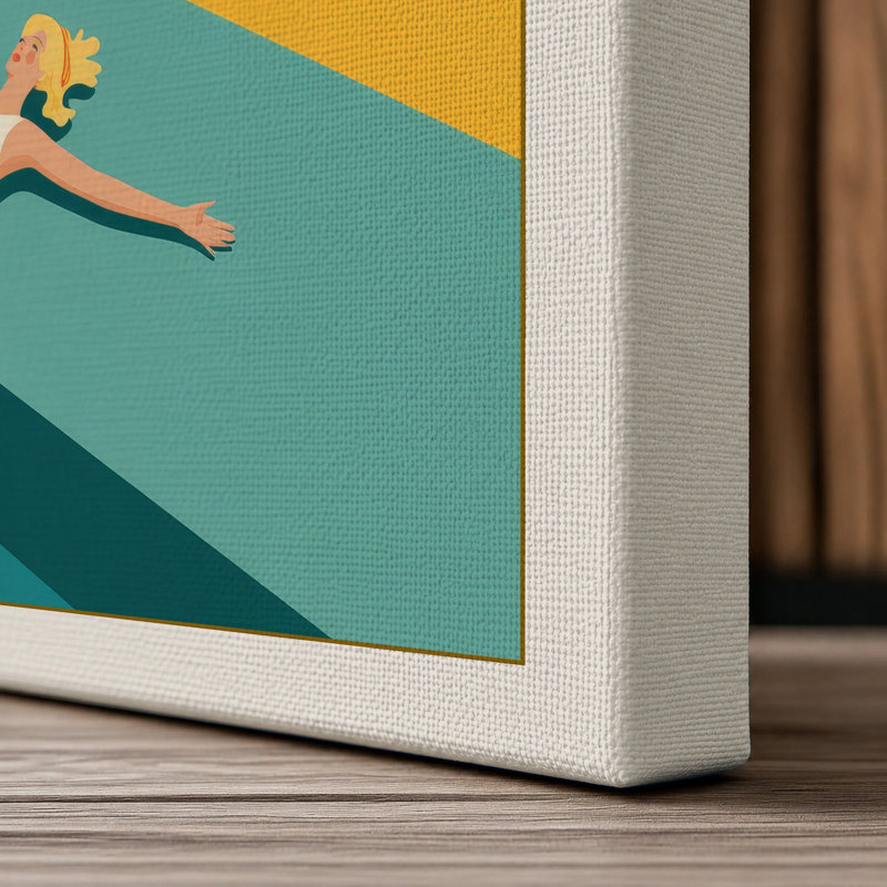 Diving Through Summer Modern - Wrapped Canvas, 24x16 - 61.0 x 40.6 cm, Cream Border