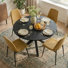 Folmar 39.5" W 5-Piece Round Dining Set with Chenille Chairs