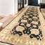 Wool Oriental Area Rug in Black/Cream