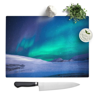 Aurora Northern Lights Iceland  Glass Chopping Board