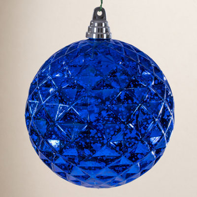6" Diamond Mercury Ornament. It includes 2 pieces per bag.