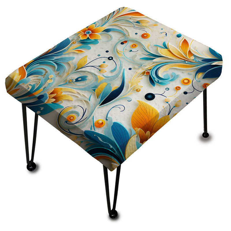 Contemporary Harmony Paisley Motif - Repose-pieds rectangulaire à motif cachemire