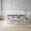 Ensemble de table de salle à manger six pièces avec quatre chaises rembourrées et banc-859789974