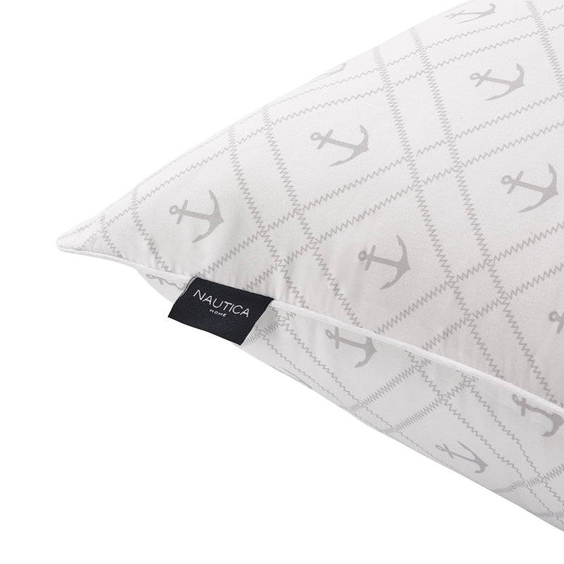 White Polyester Medium Support Rectangular Bed Pillows, 20" x 36", Set of 2