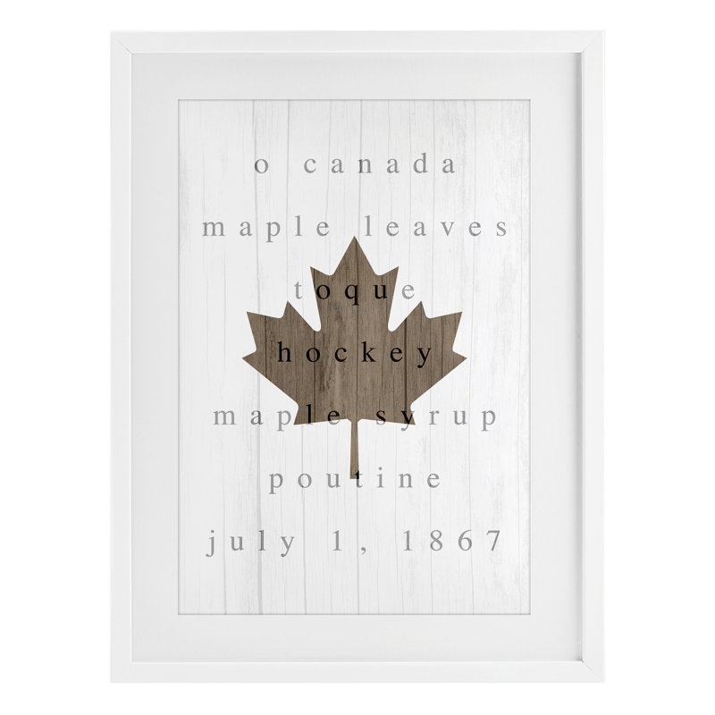 Reproduction sous verre encadrée Feuille d'érable de l'histoire du Canada, design par Lil 'Rue, H 20 po x l 14 po