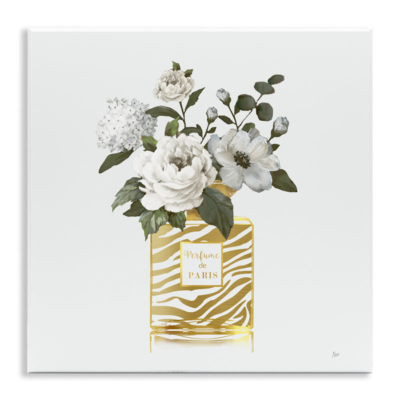 Plaque murale chic avec un bouquet de parfum rayé, design par Nan