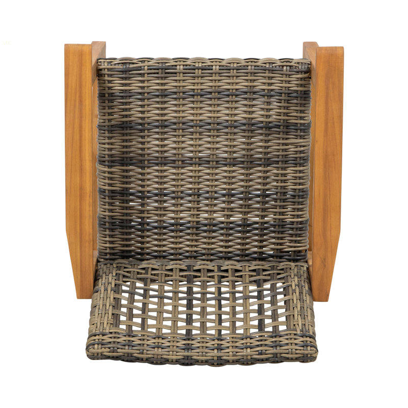 HAMPTON WOOD AND WICKER DINING CHAIR( SET OF 2 ), Brown/Black/Natural