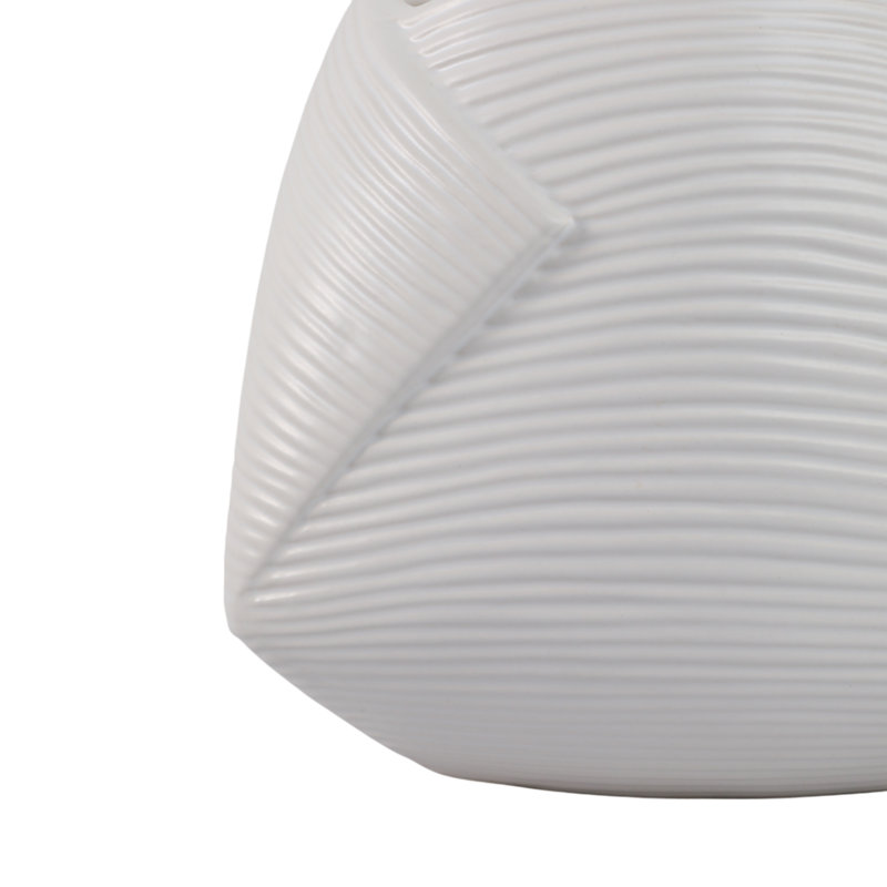 Planter Stoneware Textured Modern Design Indoor Outdoor Home Garden Decor Container - 7" White