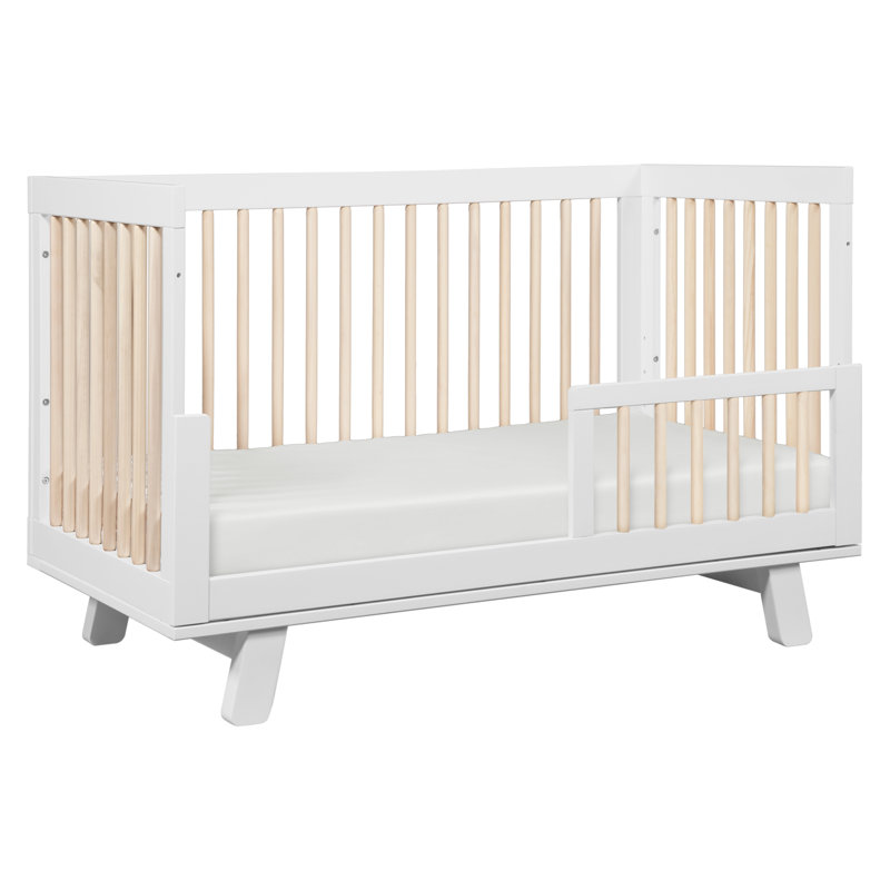 Hudson 3-in-1 Convertible Crib, White/Washed Natural