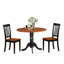 Ensemble de coin repas 3 pièces pour petits espaces comprenant une table de salle à manger ronde avec Dropleaf et 2 chaises, 42 po x 42 po, noir et cerise-823365964-823366002-884979590