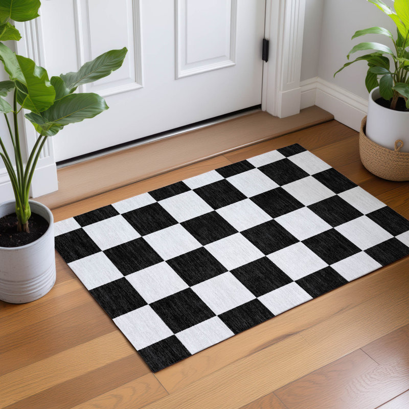 Machine Washable Indoor/Outdoor Micelotta ACN2345 Geometric Rug, Rectangle 1'8" x 2'6"