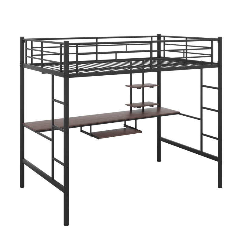 Lit mezzanine avec bureau et tablette