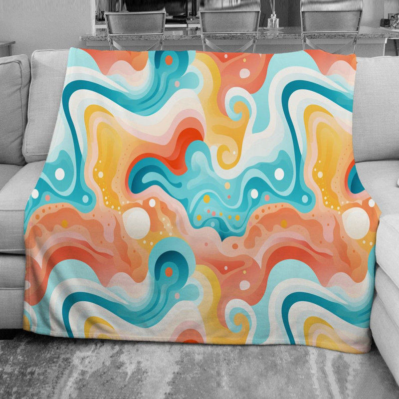 Vibrant Groovy Throw Blanket, Throw