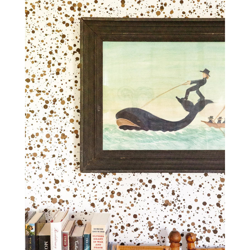 Tissu 100% coton Hinson, Brun sur blanc