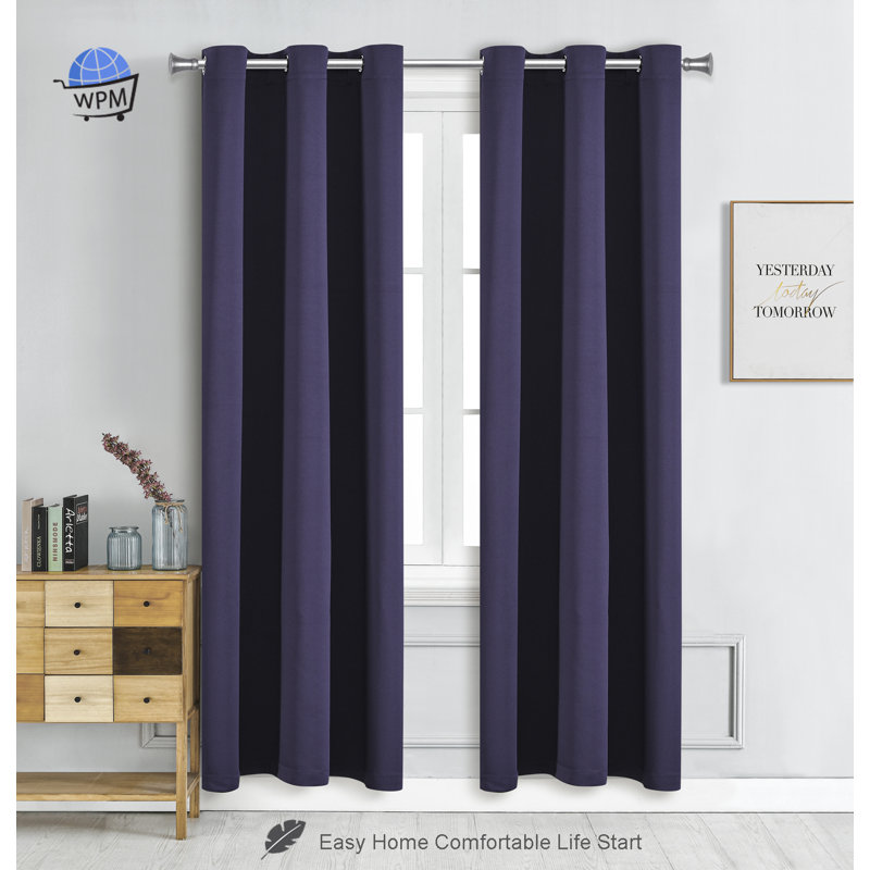 Blackout Drapes Curtains / Drapes Pair, 42" W x 84" L,  Dark Purple
