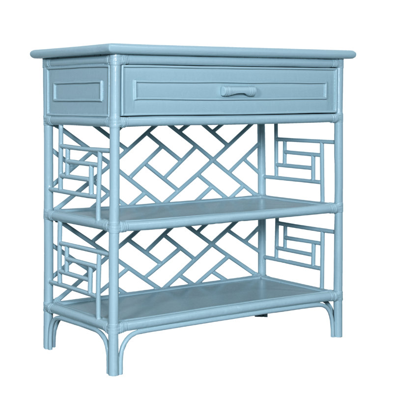 Chippendale End Table, Pool Blue