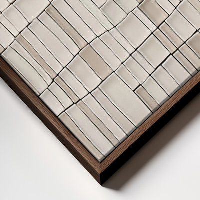 Tiles NAo2 - A Modern Study Of Linear Rhythm And Soft-Edged Structure Print by Alma