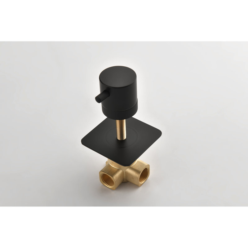 Matte Black Shower Volume Control Option - 3/4" Cast Metal, Brass. Extra High Flow, Adjustable Handle, Precise Temperature Adjustment, Part Control,