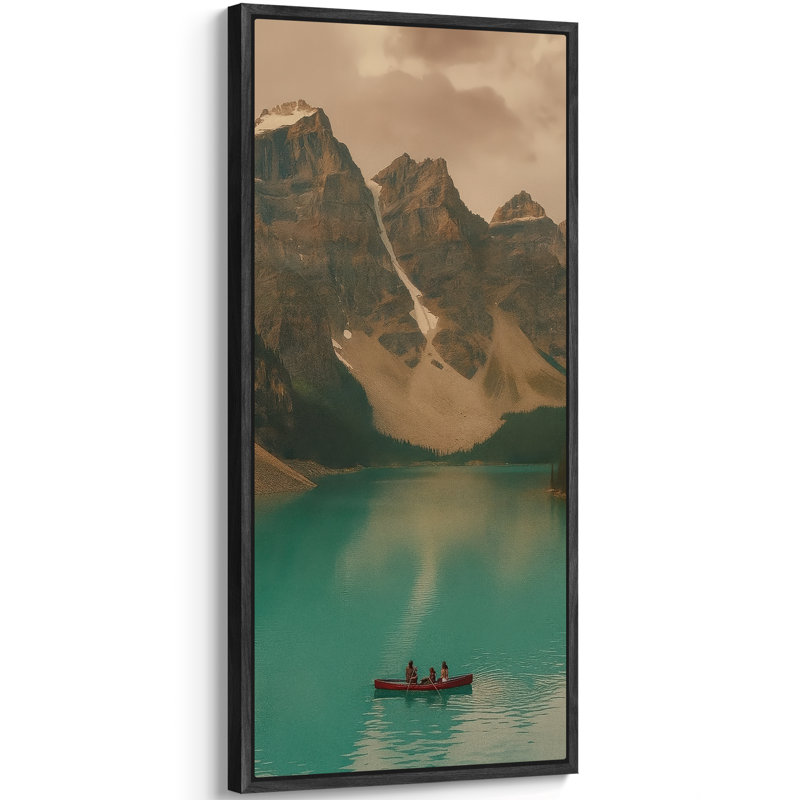 «Mountain Lake Landscape», reproduction d'art sur toile encadrée, Noir, H 60 po x l 30 po