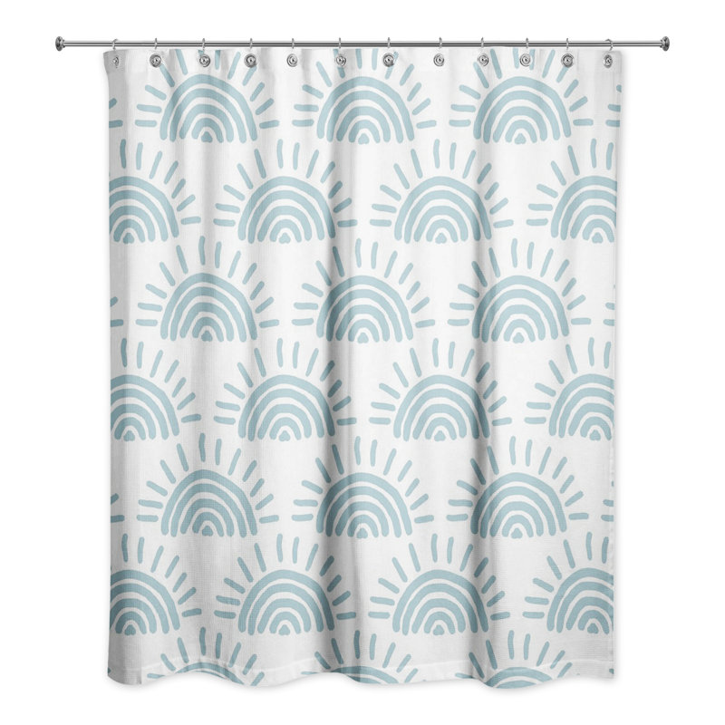 Toile Single Shower Curtain, Blue