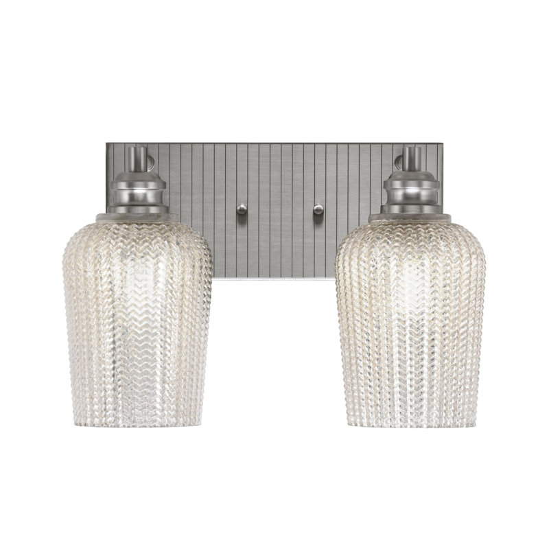 Éclairage pour meuble-lavabo à 2 lumières Avanley, Gris, Nickel brossé