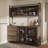 Industrial Bar Cabinet With Wire Doors & 3 Drawers-2092628729