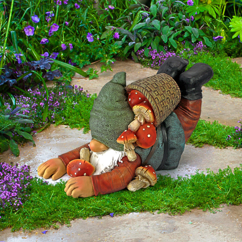 Statue de gnome Clumsy Charles le chasseur de champignons