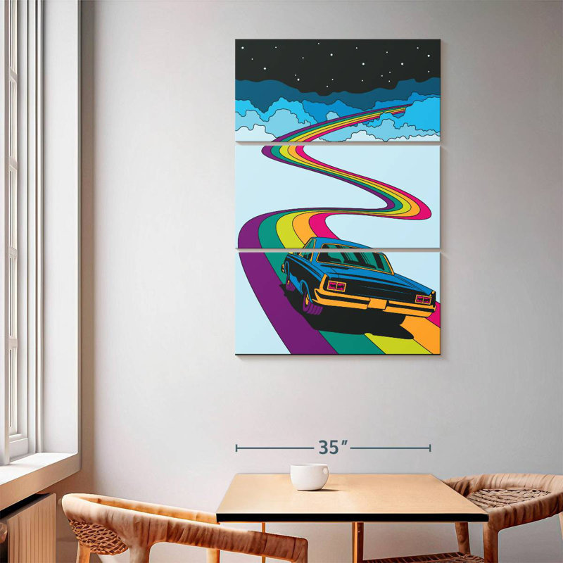 Mehar Rainbow Road Car, 65" H x 42" W