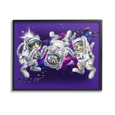 «Astronaut Cat Trio», art de la giclée encadrée par Jim Baldwin