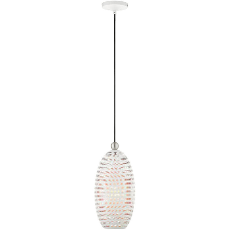 White and Brushed Nickel LED Pendant Light