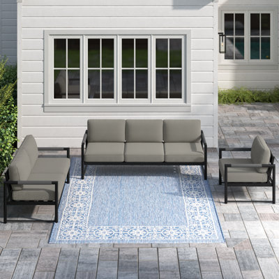 Avrian 6 - Person Patio Conversation Sets with Cushions