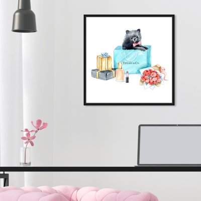 «Dogs and Puppies Fashion Pomeranian», reproduction d'art sur toile