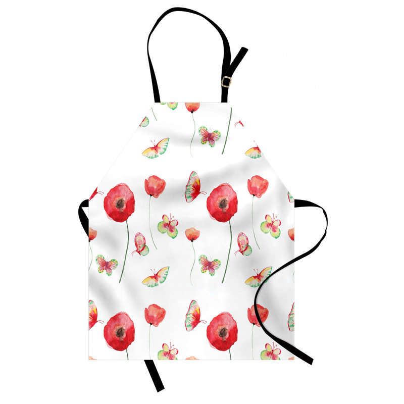 Tablier de fleur et papillon