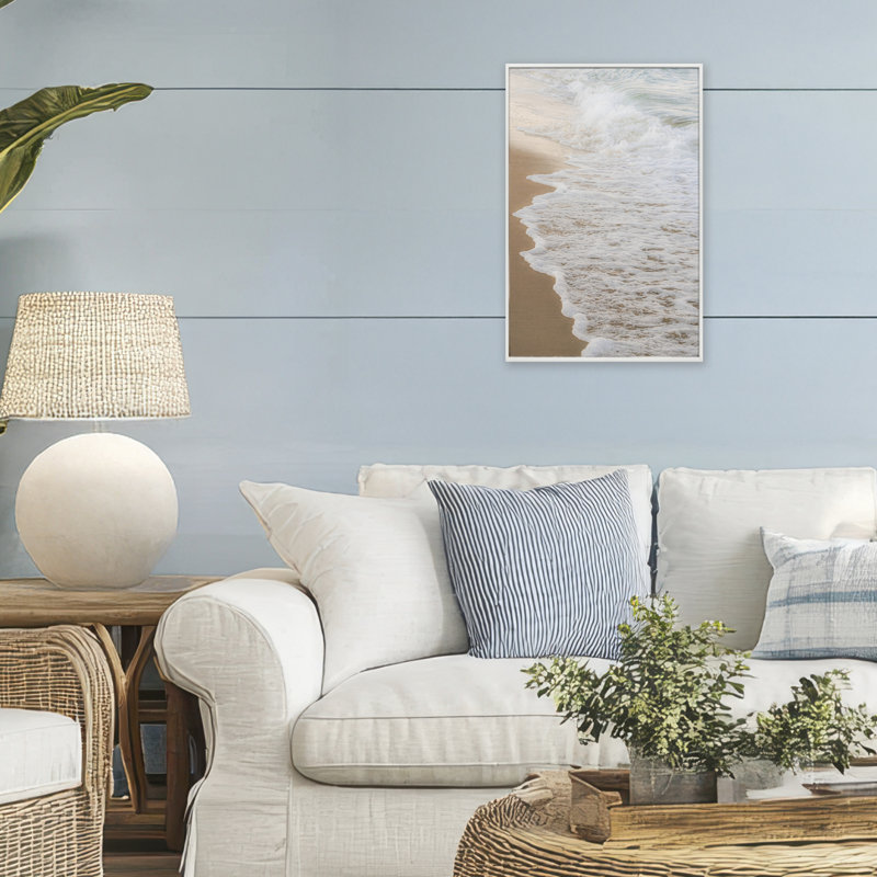 Estampe numérique éternelle, conception de J: L Design, H 18 po x l 12 po, Estampe numérique encadrée blanc bord de mer